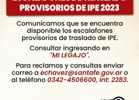 Escalafones de Traslado Provisorios de IPE 2023