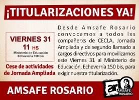 Movilización al Ministerio de Educación por las titularizaciones 