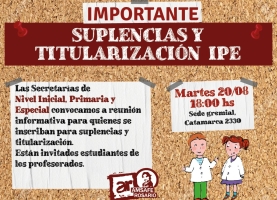 Reunión informativa sobre suplencias y titularización