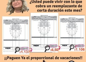 Por el cobro inmediato del Proporcional de Vacaciones y su implementación en el mes de enero.