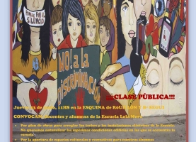 Clase pública en Lola Mora por problemas edilicios 