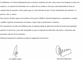 El Colegio de Médicos también expresa su rechazo a la "tablita" de Balagué.