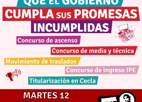 Concentración en el ME para exigir que el gobierno cumpla sus promesas