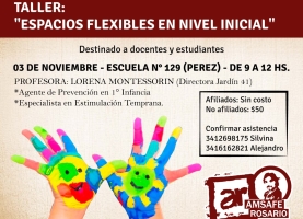 Taller en Pérez  “Espacios flexibles en Nivel Inicial”