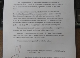 Reclamo por pago a docentes de las Colonias de Vacaciones