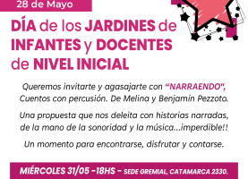 28/05: Día de los Jardines de Infantes y de lxs docentes de Nivel Inicial