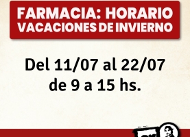 Farmacia: Horario de Vacaciones de Invierno