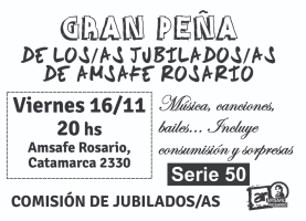 Gran Peña de los/as jubilados/as de Amsafe Rosario