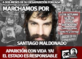 Marcha a dos meses de la desaparición de Santiago Maldonado