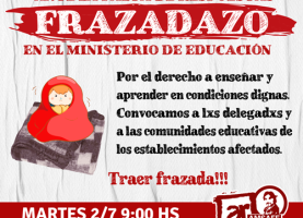 Frazadazo en el Ministerio. Ninguna escuela sin gas.