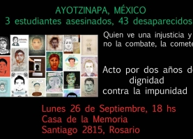 Ayotzinapa. Acto por dos años de dignidad y contra la impunidad