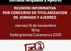 Reunión informativa: jornada ampliada y ajedrez, concurso de titularización