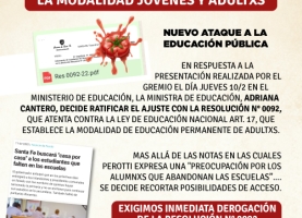 El gobierno debe garantizar la modalidad jóvenes y adultxs