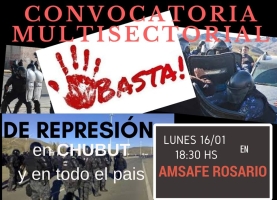 Convocatoria a reunión multisectorial por la represión en Chubut