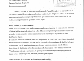 Reemplazantes: Metimos en el Ministerio de Educación la discusión de nuestro pliego.