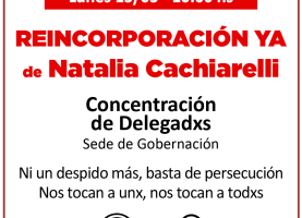 Reincorporación ya de Natalia Cachiarelli