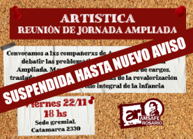 Reunión de Artística de Jornada Ampliada SUSPENDIDA