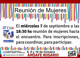 31ºENM: Reunión de mujeres en Amsafe Rosario.  