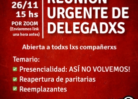 Reunión Urgente de delegadxs