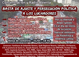 Concentración y Radio Abierta: Basta de ajuste y persecución política a los luchadores.