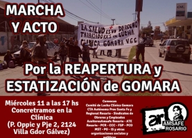 Marcha y acto por la reapertura y estatización de la Clínica Gomara