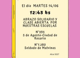 Abrazo solidario y clase abierta por nuestras escuelas