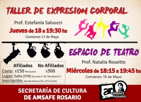 Talleres de expresión corporal y teatro.