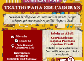 Teatro para Educadorxs: Comienza en Abril