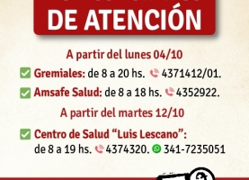 Nuevos horarios de Atención