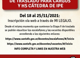 Segunda Etapa de Traslado para Cargos y hs cátedra de IPE