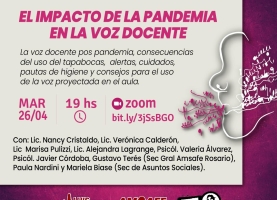 Conversatorio online para docentes: El impacto de la pandemia en la voz docente