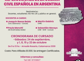 Curso: Repercusiones de la Guerra Civil Española en Argentina