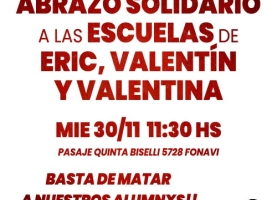 Abrazo Solidario a las Escuelas de Eric, Valentín y Valentina