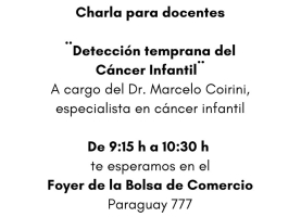 Invitación: Charla Detección temprana del Cáncer Infantil