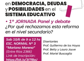 Primeras Jornadas del Nivel Secundario: Reformas educativas en democracia, deudas y posibilidades en el sistema educativo