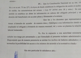 Reclamamos de forma urgente los recibos de sueldo del plan 25