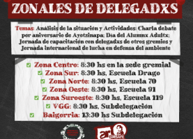 Reuniones zonales de delegadxs