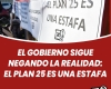 EL GOBIERNO SIGUE NEGANDO LA REALIDAD: EL PLAN 25 ES UNA ESTAFA