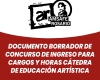 DOCUMENTO BORRADOR DE CONCURSO DE INGRESO PARA CARGOS Y HORAS CÁTEDRA DE EDUCACIÓN ARTÍSTICA