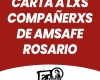 Carta a lxs compañerxs de Amsafe Rosario: