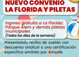 Convenio de Amsafe Rosario con la Municipalidad por La Florida y las piletas Municipales